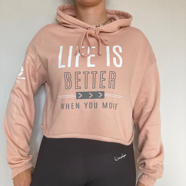 Cropped Hoodie "Life is better"